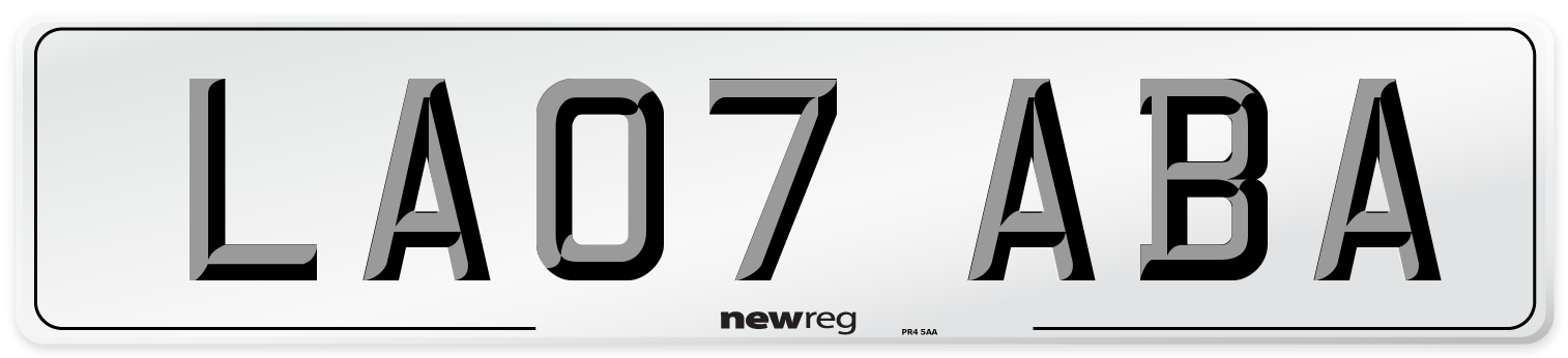 LA07 ABA Number Plate from New Reg